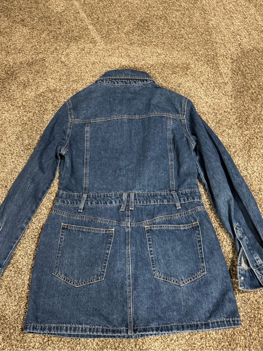 Forever 21 Women’s Denim Trucker Button-Front Mini Dress Medium Wash Size XL - Picture 10 of 14